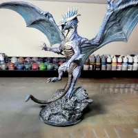 Купити Срібний Дракон, розмальований Магазин SkyHobby Київ Україна. 3D міні фігурки для настільних ігор