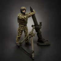 Купити Колекційна металева міні фігурка Військовий Мінометник Магазин SkyHobby Київ Україна. 3D міні фігурки для настільних ігор